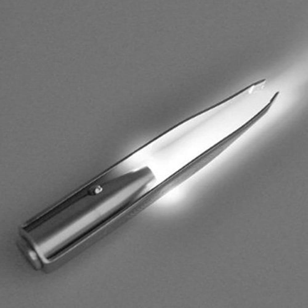 Stainless Steel Eyebrow Hair Removal Tweezer with LED Light- Silver Stainless Steel Eyebrow Hair Removal Tweezer with LED Light- Silver