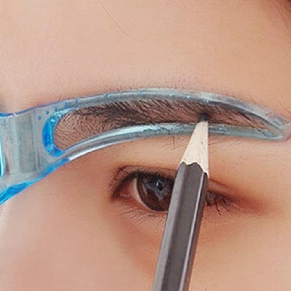 1pcs Professional Beauty Tool Women Makeup Grooming Drawing Blacken Eyebrow Template- Blue 1pcs Professional Beauty Tool Women Makeup Grooming Drawing Blacken Eyebrow Template- Blue