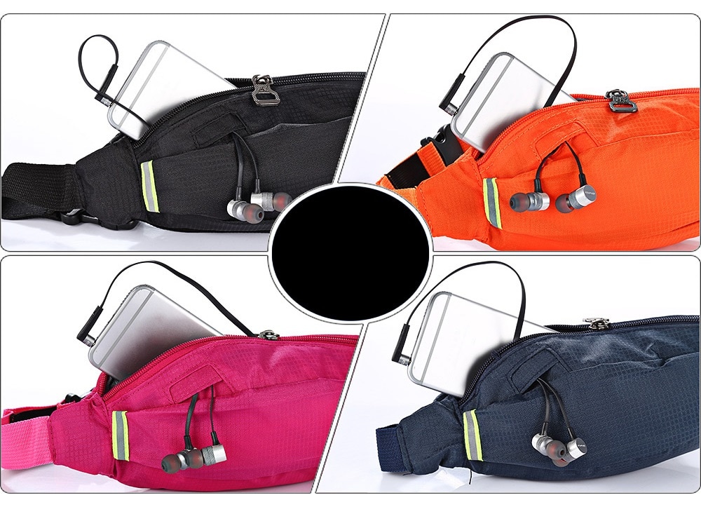 NUCKILY Water-resistant Nylon 4.5L Sports Waist Bag for 6 inch Mobile Phone- Rose Red NUCKILY Water-resistant Nylon 4.5L Sports Waist Bag for 6 inch Mobile Phone- Rose Red