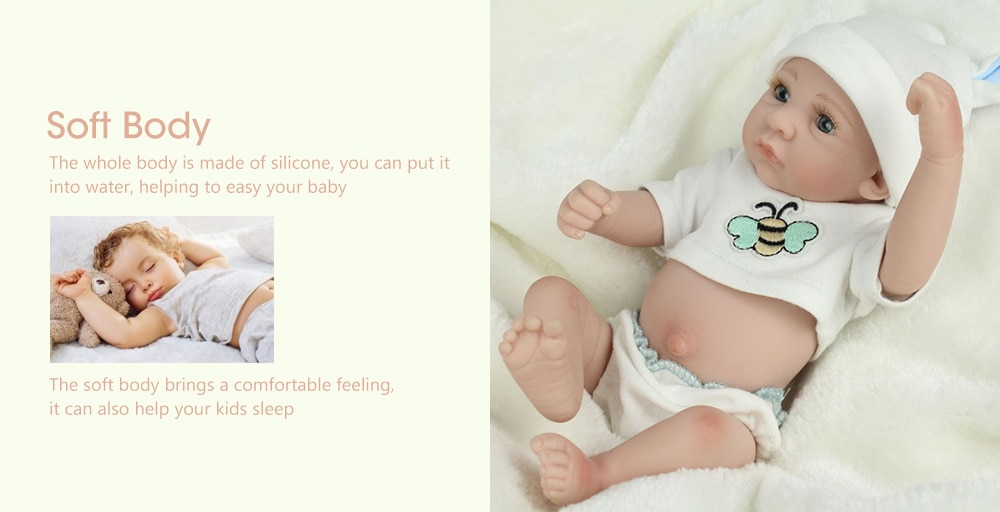 Reborn Doll Emulational Baby Silicone Toy for Pretend Play Birthday Gift- White Reborn Doll Emulational Baby Silicone Toy for Pretend Play Birthday Gift- White