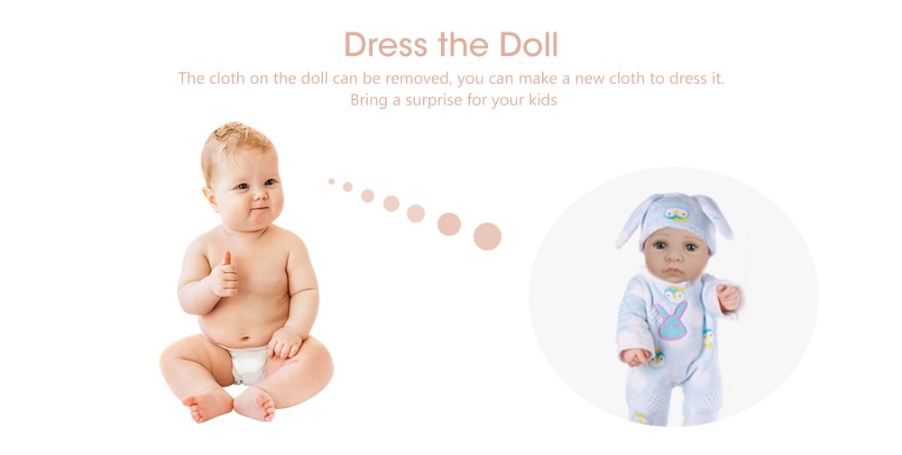Reborn Doll Emulational Baby Silicone Toy for Pretend Play Birthday Gift- White Reborn Doll Emulational Baby Silicone Toy for Pretend Play Birthday Gift- White