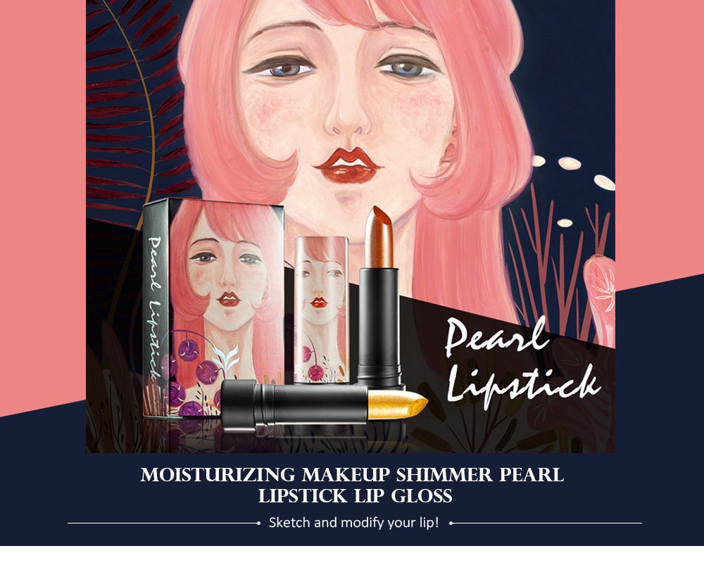 huamianli Glossy Lasting Moisturizing Makeup Shimmer Pearl Lipstick Lip Balm- #02 huamianli Glossy Lasting Moisturizing Makeup Shimmer Pearl Lipstick Lip Balm- #02