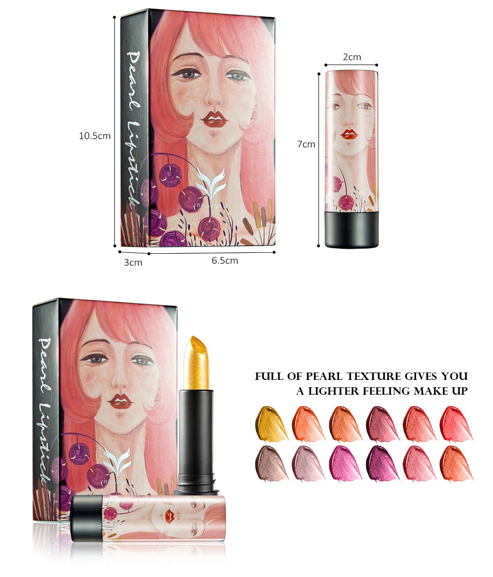 huamianli Glossy Lasting Moisturizing Makeup Shimmer Pearl Lipstick Lip Balm- #02 huamianli Glossy Lasting Moisturizing Makeup Shimmer Pearl Lipstick Lip Balm- #02