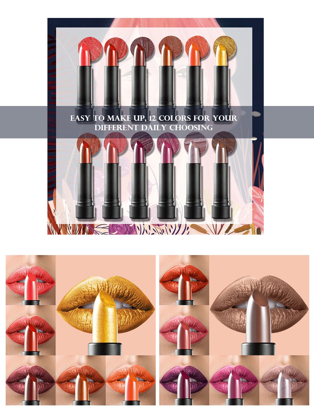 huamianli Glossy Lasting Moisturizing Makeup Shimmer Pearl Lipstick Lip Balm- #02 huamianli Glossy Lasting Moisturizing Makeup Shimmer Pearl Lipstick Lip Balm- #02
