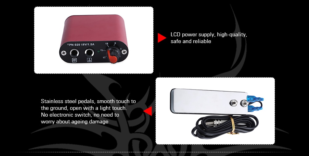 Professional Complete Tattoo Kit with 2 Rotary Motor Machine Guns Power Supply Foot Pedal- Multi Professional Complete Tattoo Kit with 2 Rotary Motor Machine Guns Power Supply Foot Pedal- Multi