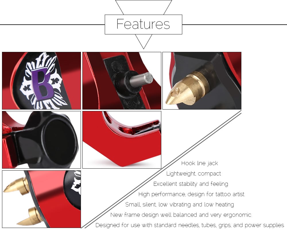 M653-1 Solong Aluminum Alloy Rotary Tattoo Motor Machine Gun with Hook Line Jack- Black M653-1 Solong Aluminum Alloy Rotary Tattoo Motor Machine Gun with Hook Line Jack- Black