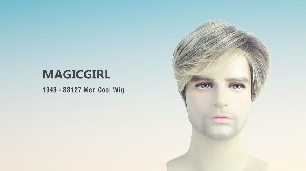 MAGICGIRL 1943 - SS127 Men High-temperature Silk Fibroin Mixed Color Deviation Oblique Bangs Curly Hair Wig - Multi MAGICGIRL 1943 - SS127 Men High-temperature Silk Fibroin Mixed Color Deviation Oblique Bangs Curly Hair Wig - Multi