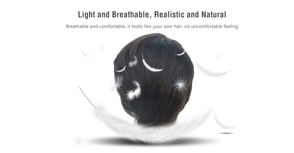 MAGICGIRL 1943 - SS137 Men High-temperature Silk Fiber Partial Oblique Bangs Short Curly Hair Wig- Brown MAGICGIRL 1943 - SS137 Men High-temperature Silk Fiber Partial Oblique Bangs Short Curly Hair Wig- Brown