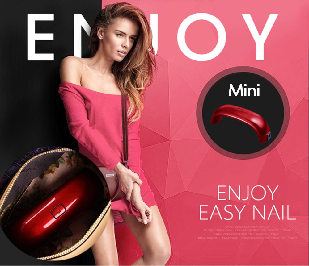Mini Portable Phototherapy Manicure Nail Drier USB LED Lamp 12W- Red Mini Portable Phototherapy Manicure Nail Drier USB LED Lamp 12W- Red