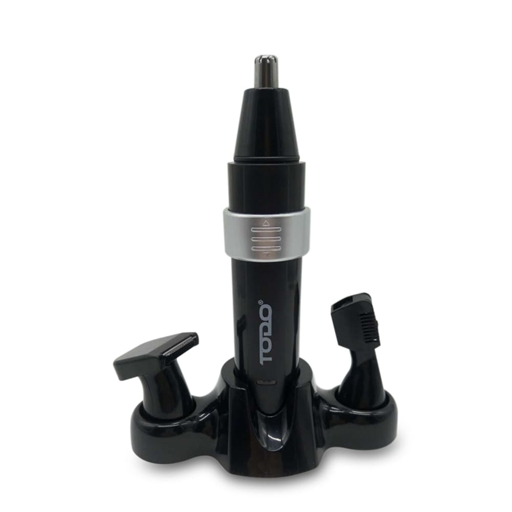TODO Rechargeable 3 in1 Nose Trimmer Men's Personal Grooming Kit Hair Removal Face Eyebrow Ear Trimmer- Black and Silver TODO Rechargeable 3 in1 Nose Trimmer Men's Personal Grooming Kit Hair Removal Face Eyebrow Ear Trimmer- Black and Silver