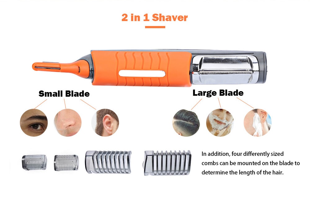 Multi-function 2 in 1 Hair Trimmer with 4 Comb- Light Salmon Multi-function 2 in 1 Hair Trimmer with 4 Comb- Light Salmon