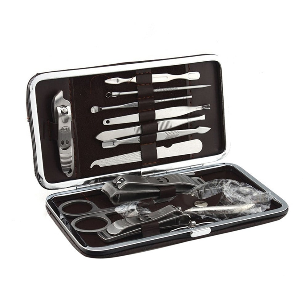 Stainless Steel Beauty Nail Tools Set of 12- Silver Stainless Steel Beauty Nail Tools Set of 12- Silver