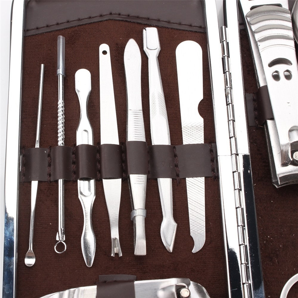Stainless Steel Beauty Nail Tools Set of 12- Silver Stainless Steel Beauty Nail Tools Set of 12- Silver