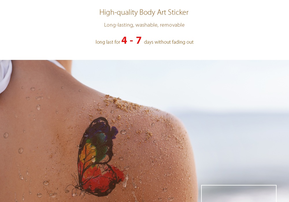 RC - 394 Fashion Body Art Sticker Removable Waterproof Temporary Tattoo Sexy Decal- Blue BUTTERFLY RC - 394 Fashion Body Art Sticker Removable Waterproof Temporary Tattoo Sexy Decal- Blue BUTTERFLY