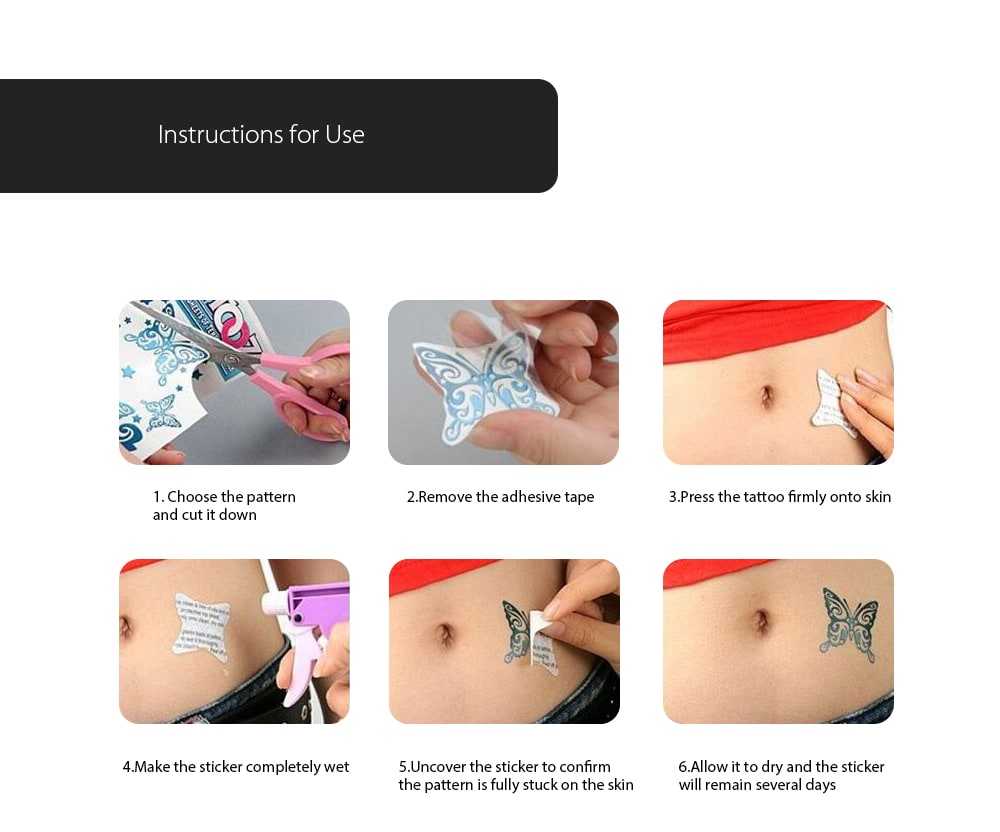 RC - 394 Fashion Body Art Sticker Removable Waterproof Temporary Tattoo Sexy Decal- Blue BUTTERFLY RC - 394 Fashion Body Art Sticker Removable Waterproof Temporary Tattoo Sexy Decal- Blue BUTTERFLY