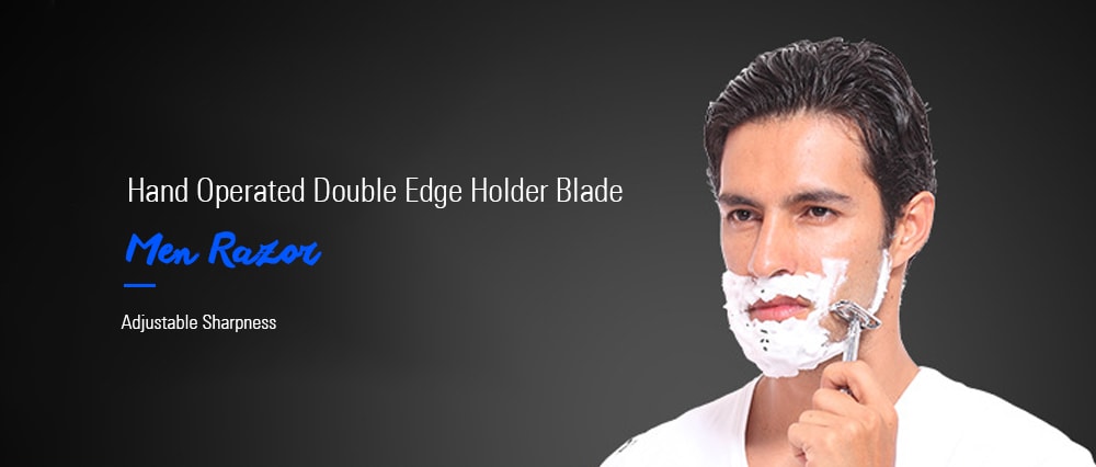 Adjustable Sharpness Hand Operated Double Edge Holder Blade Men Razor- Silver Adjustable Sharpness Hand Operated Double Edge Holder Blade Men Razor- Silver