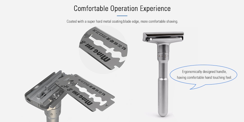 Adjustable Sharpness Hand Operated Double Edge Holder Blade Men Razor- Silver Adjustable Sharpness Hand Operated Double Edge Holder Blade Men Razor- Silver