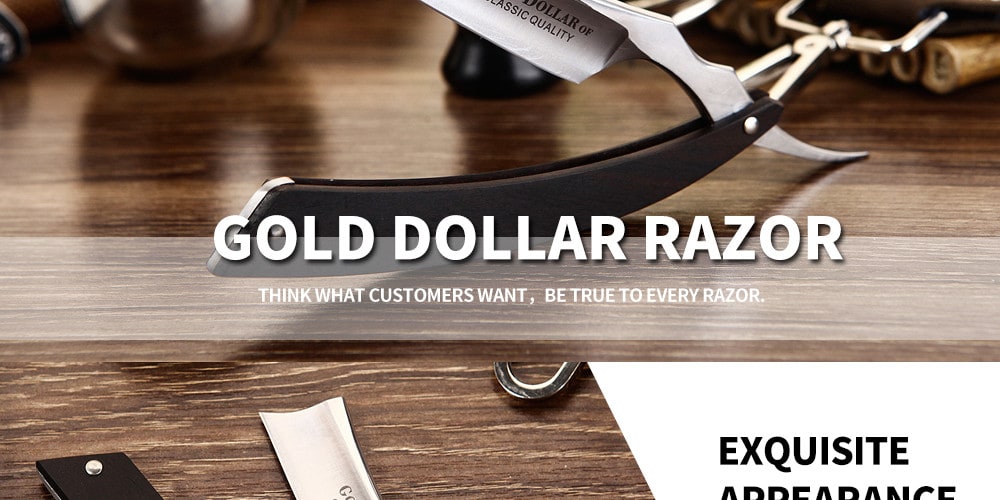 Gold Dollar High Carbon Steel Folding Safety Straight Barber Razor- Black 1pc Gold Dollar High Carbon Steel Folding Safety Straight Barber Razor- Black 1pc