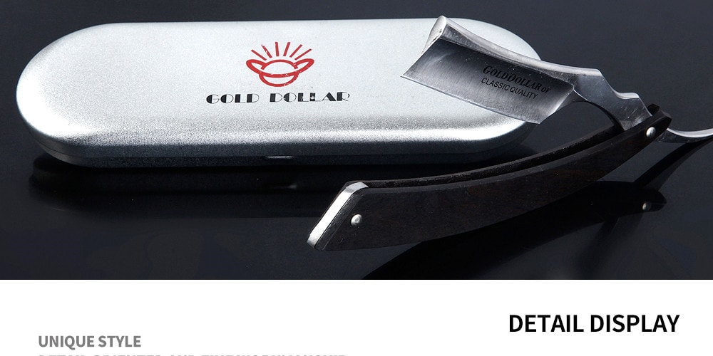 Gold Dollar High Carbon Steel Folding Safety Straight Barber Razor- Black 1pc Gold Dollar High Carbon Steel Folding Safety Straight Barber Razor- Black 1pc