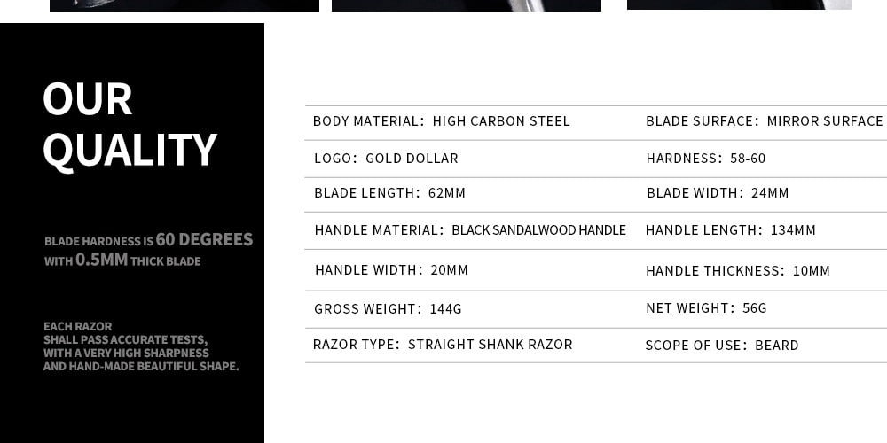 Gold Dollar High Carbon Steel Folding Safety Straight Barber Razor- Black 1pc Gold Dollar High Carbon Steel Folding Safety Straight Barber Razor- Black 1pc