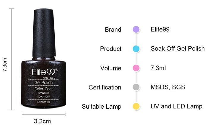 Grey Black Metallic Waterproof Shellac Gel Nail Polish- #05 Grey Black Metallic Waterproof Shellac Gel Nail Polish- #05