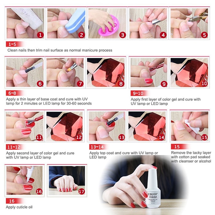 Elite99 6Pcs UV LED Soak Off Gel Nail Polish Kit- #01 Elite99 6Pcs UV LED Soak Off Gel Nail Polish Kit- #01