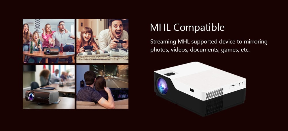 M18 LCD FHD Home Theater Projector 1920 x 1080P- Black EU Plug M18 LCD FHD Home Theater Projector 1920 x 1080P- Black EU Plug