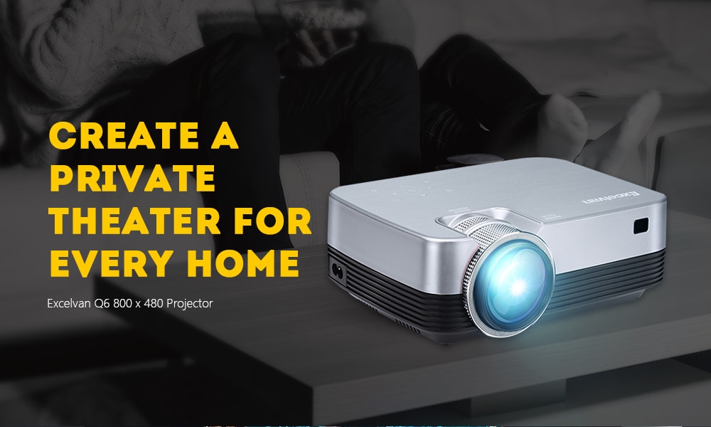 Excelvan Q6 Projector 800*480- Silver EU Plug Excelvan Q6 Projector 800*480- Silver EU Plug