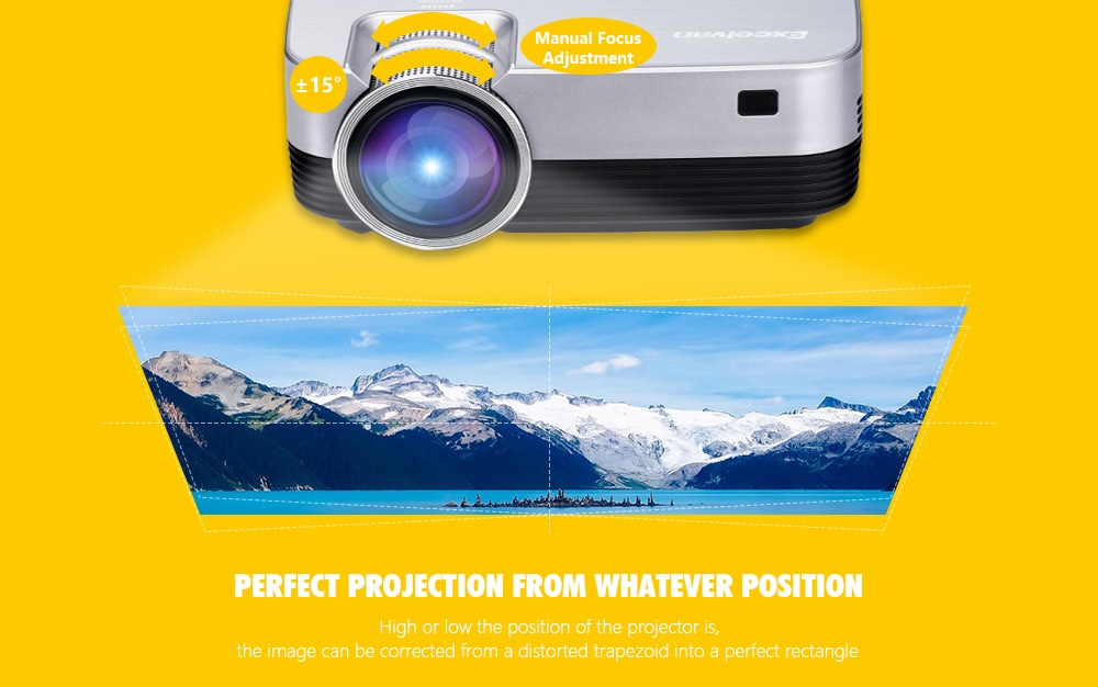 Excelvan Q6 Projector 800*480- Silver EU Plug Excelvan Q6 Projector 800*480- Silver EU Plug