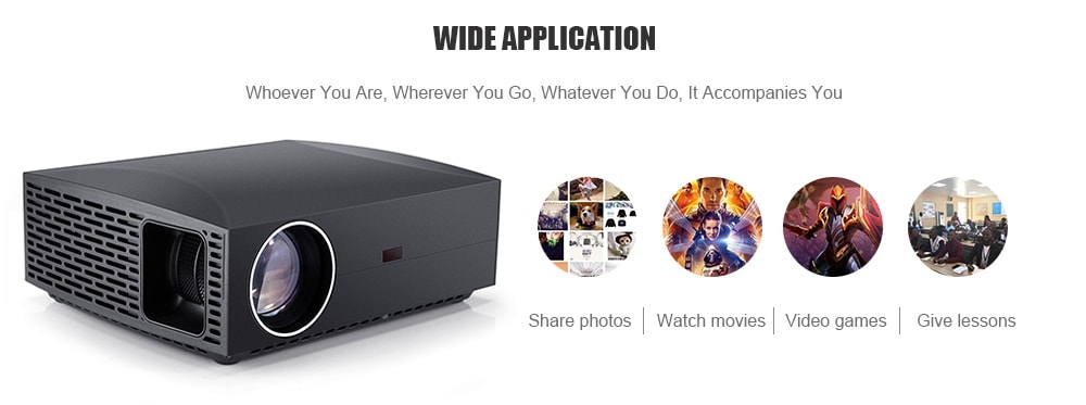 VIVIBRIGHT F30 LCD Projector Home Entertainment Commercial FHD 1920 x 1080P 4200 Lumens- Carbon Gray EU Plug VIVIBRIGHT F30 LCD Projector Home Entertainment Commercial FHD 1920 x 1080P 4200 Lumens- Carbon Gray EU Plug