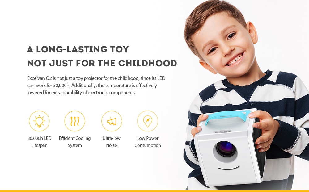 Excelvan Q2 Children's Toy Projector- Yellow UK Plug Excelvan Q2 Children's Toy Projector- Yellow UK Plug