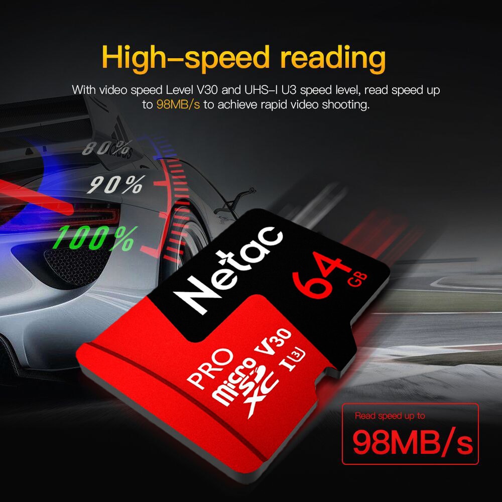 Netac P500 PRO TF Card 98MB/s 30MB/s 64GB- Ferrari Red 64G Netac P500 PRO TF Card 98MB/s 30MB/s 64GB- Ferrari Red 64G