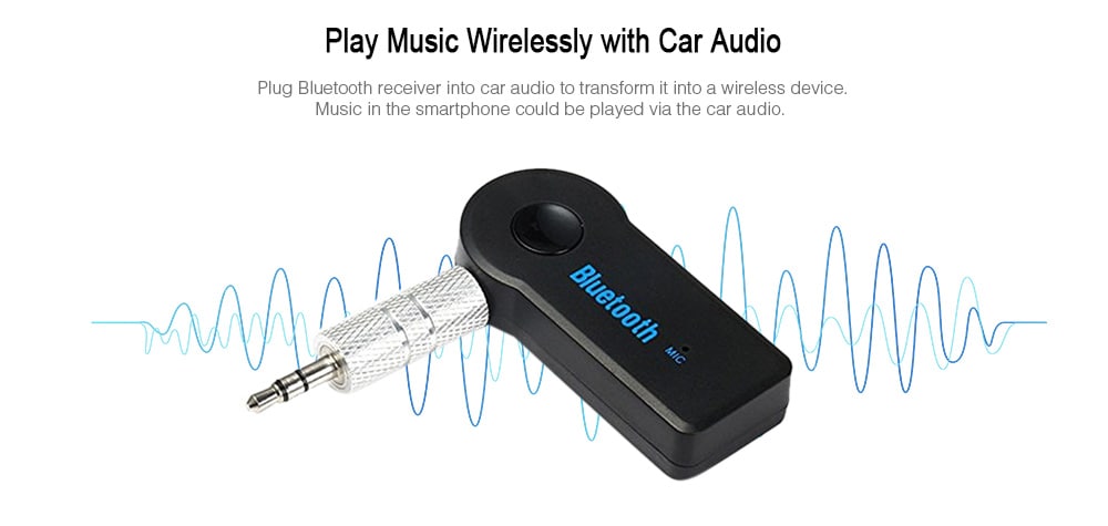 Car Bluetooth Receiver 3.5 mm Aux Audio Bluetooth Adaptor- Black Car Bluetooth Receiver 3.5 mm Aux Audio Bluetooth Adaptor- Black