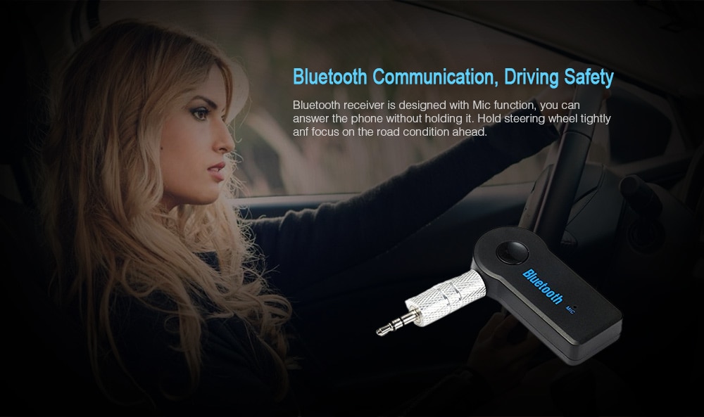 Car Bluetooth Receiver 3.5 mm Aux Audio Bluetooth Adaptor- Black Car Bluetooth Receiver 3.5 mm Aux Audio Bluetooth Adaptor- Black