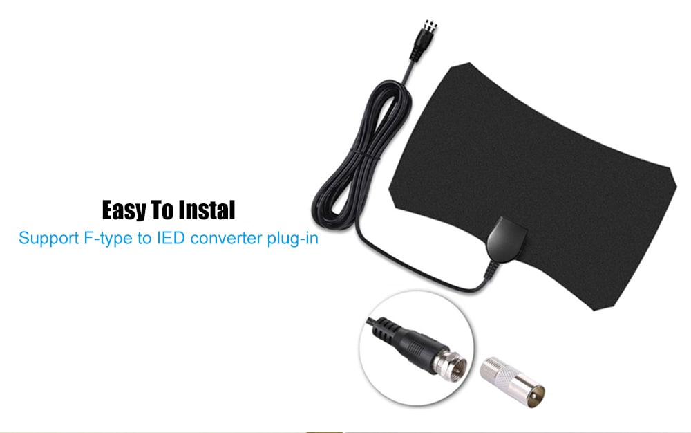 TY12 Flat High Gain HDTV High-definition Digital TV Antenna DVB-T2- Black TY12 Flat High Gain HDTV High-definition Digital TV Antenna DVB-T2- Black
