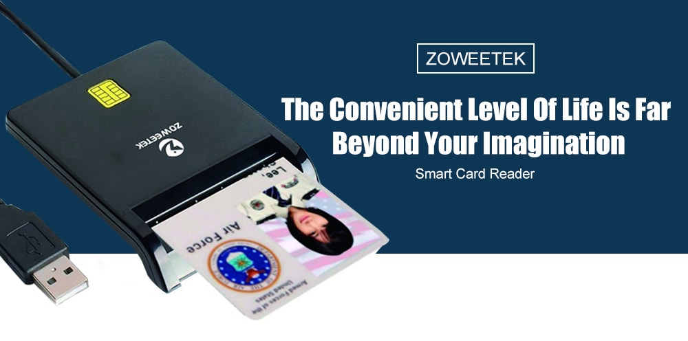 Zoweetek ZW - 12026 - 1 Easy Comm EMV USB Smart Card Reader CAC Common Access Card Reader Adapter ISO 7816 for SIM / ATM / IC / ID Cards- Black Zoweetek ZW - 12026 - 1 Easy Comm EMV USB Smart Card Reader CAC Common Access Card Reader Adapter ISO 7816 for SIM / ATM / IC / ID Cards- Black