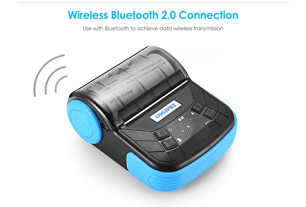 GOOJPRT MTP - 3 Portable 80mm Bluetooth 2.0 Android Thermal POS Printer- Blue EU Plug GOOJPRT MTP - 3 Portable 80mm Bluetooth 2.0 Android Thermal POS Printer- Blue EU Plug