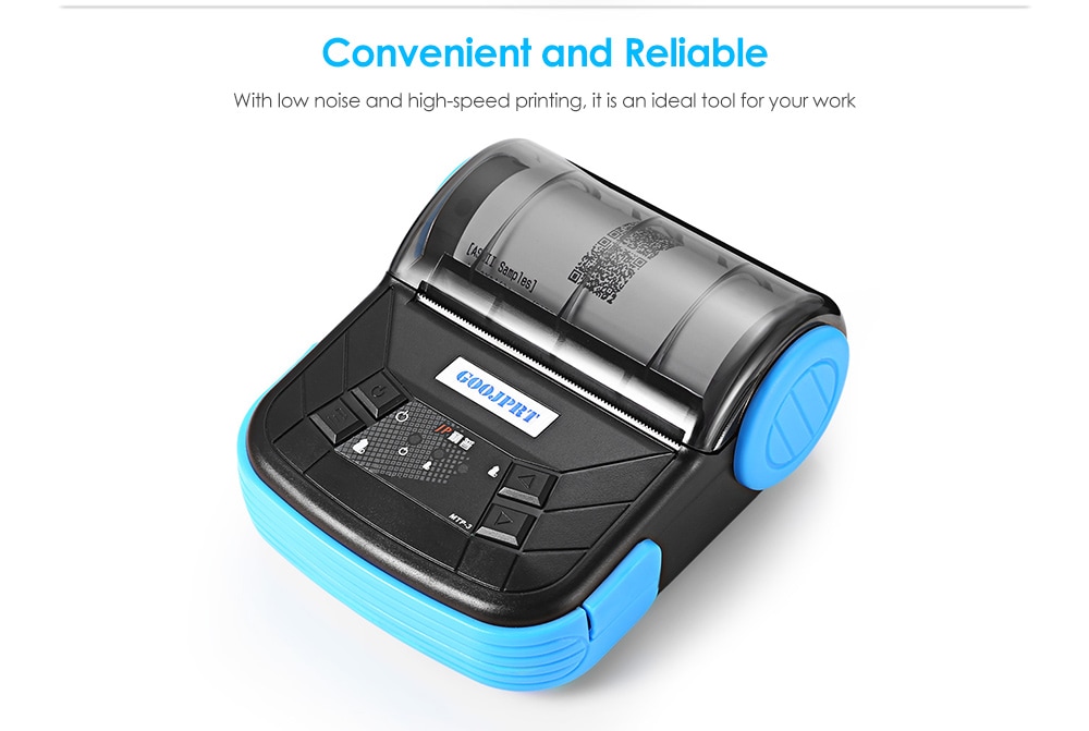 GOOJPRT MTP - 3 Portable 80mm Bluetooth 2.0 Android Thermal POS Printer- Blue EU Plug GOOJPRT MTP - 3 Portable 80mm Bluetooth 2.0 Android Thermal POS Printer- Blue EU Plug