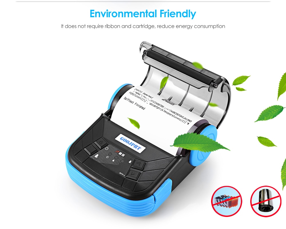 GOOJPRT MTP - 3 Portable 80mm Bluetooth 2.0 Android Thermal POS Printer- Blue EU Plug GOOJPRT MTP - 3 Portable 80mm Bluetooth 2.0 Android Thermal POS Printer- Blue EU Plug