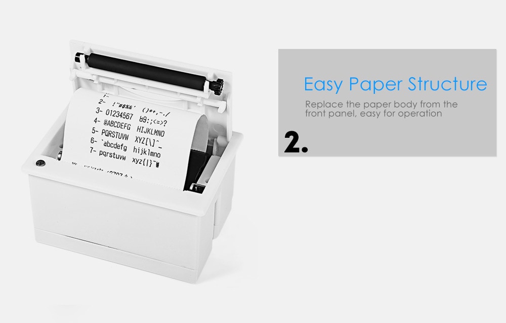 GOOJPRT QR204 58mm Super Mini Embedded Receipt Thermal Printer- White GOOJPRT QR204 58mm Super Mini Embedded Receipt Thermal Printer- White