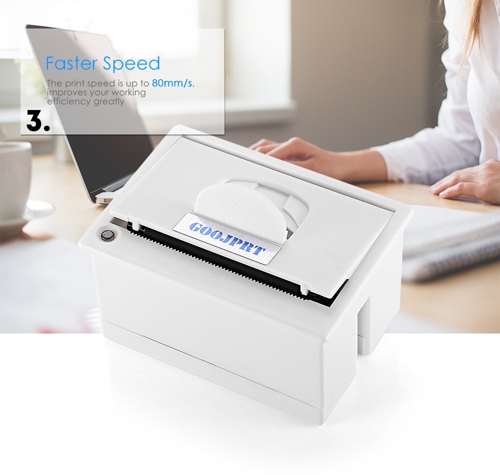 GOOJPRT QR204 58mm Super Mini Embedded Receipt Thermal Printer- White GOOJPRT QR204 58mm Super Mini Embedded Receipt Thermal Printer- White