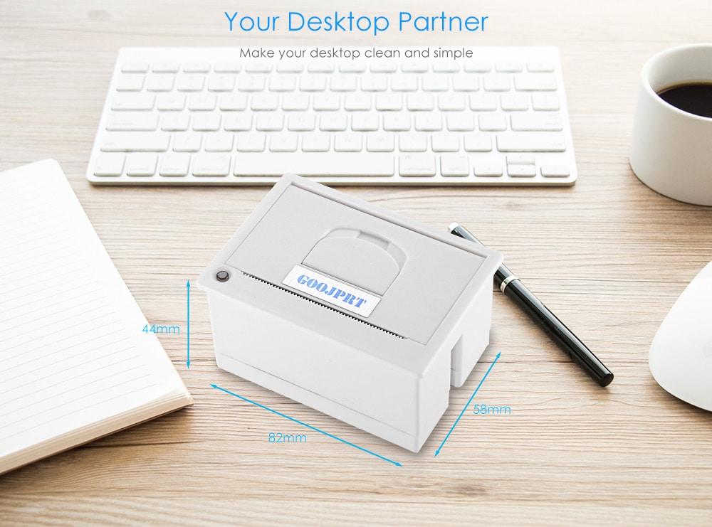 GOOJPRT QR204 58mm Super Mini Embedded Receipt Thermal Printer- White GOOJPRT QR204 58mm Super Mini Embedded Receipt Thermal Printer- White