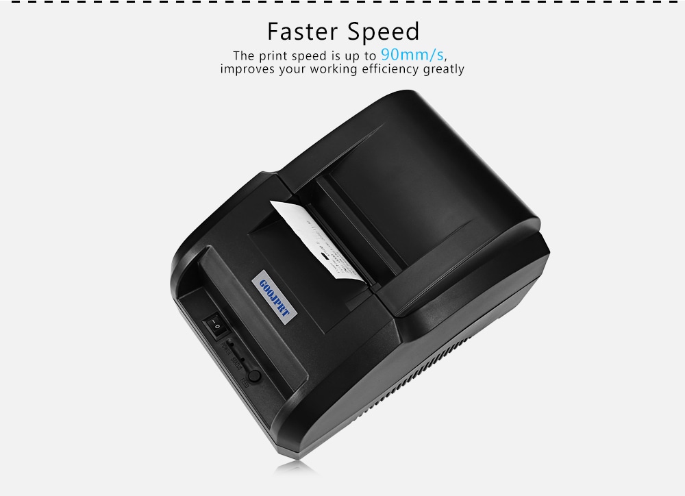 GOOJPRT 58H - USB 58MM Thermal Printer Receipt Printing Machine - Black CN PLUG GOOJPRT 58H - USB 58MM Thermal Printer Receipt Printing Machine - Black CN PLUG