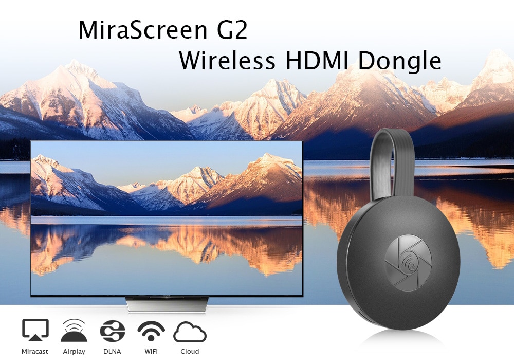 MiraScreen G2 Wireless HDMI Dongle Support Miracast Airplay- Black MiraScreen G2 Wireless HDMI Dongle Support Miracast Airplay- Black