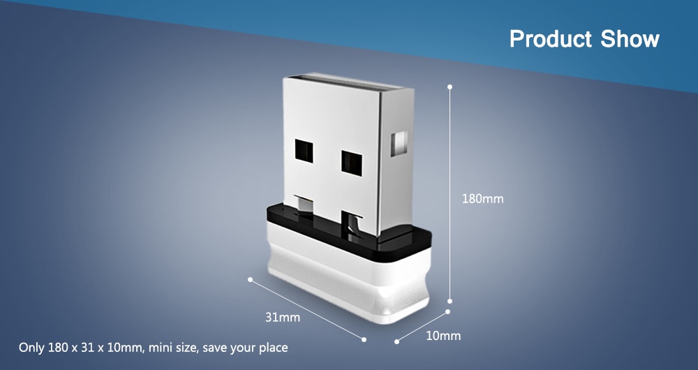 Comfast WU810N 150Mbps USB Wireless WiFi Network Card Adapter- White Comfast WU810N 150Mbps USB Wireless WiFi Network Card Adapter- White