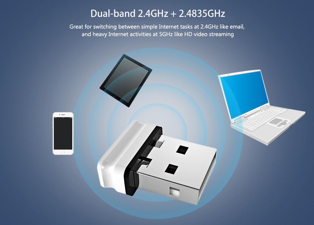 Comfast WU810N 150Mbps USB Wireless WiFi Network Card Adapter- White Comfast WU810N 150Mbps USB Wireless WiFi Network Card Adapter- White
