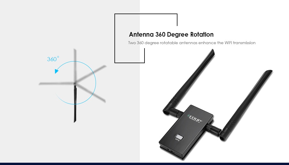 EDUP 1200Mbps Dual Band Wireless USB WiFi Adapter- Black EDUP 1200Mbps Dual Band Wireless USB WiFi Adapter- Black
