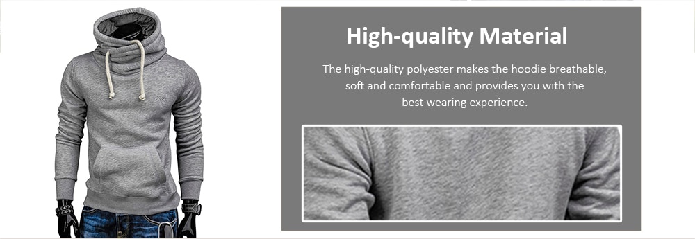 Whole Colored Drawstring Casual Hoodie- Carbon Gray L Whole Colored Drawstring Casual Hoodie- Carbon Gray L