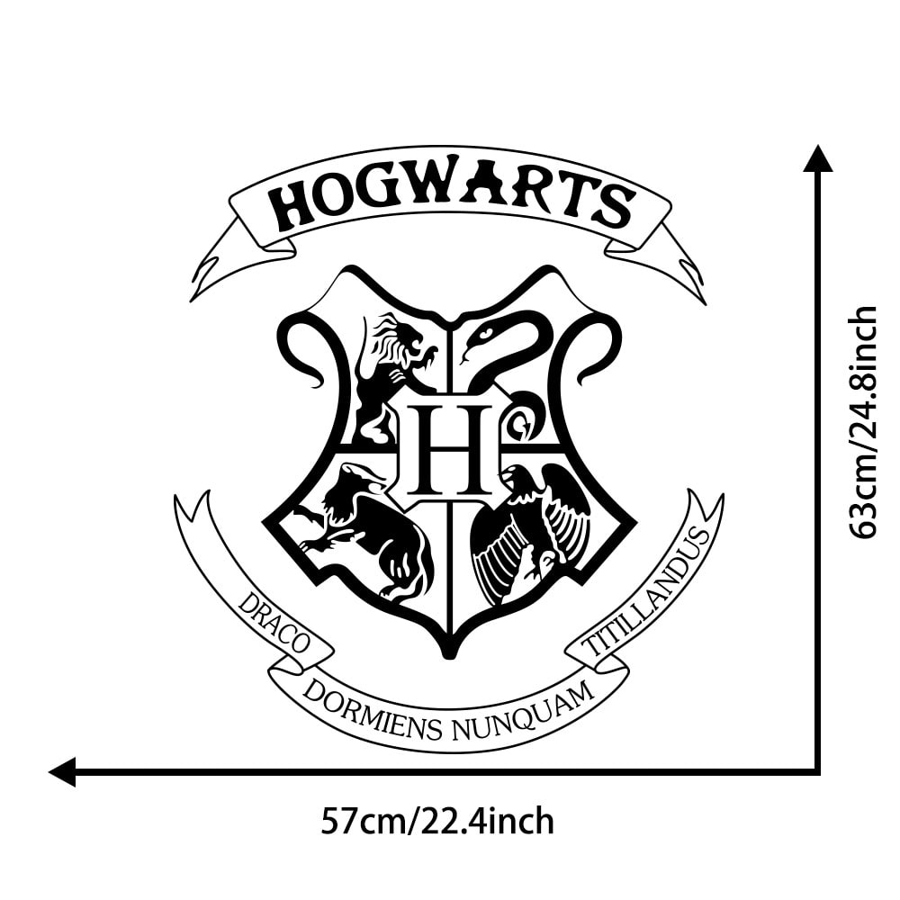 Hogwarts Sign Car Creative Decoration Sticker Removable- Black 57*63cm Hogwarts Sign Car Creative Decoration Sticker Removable- Black 57*63cm