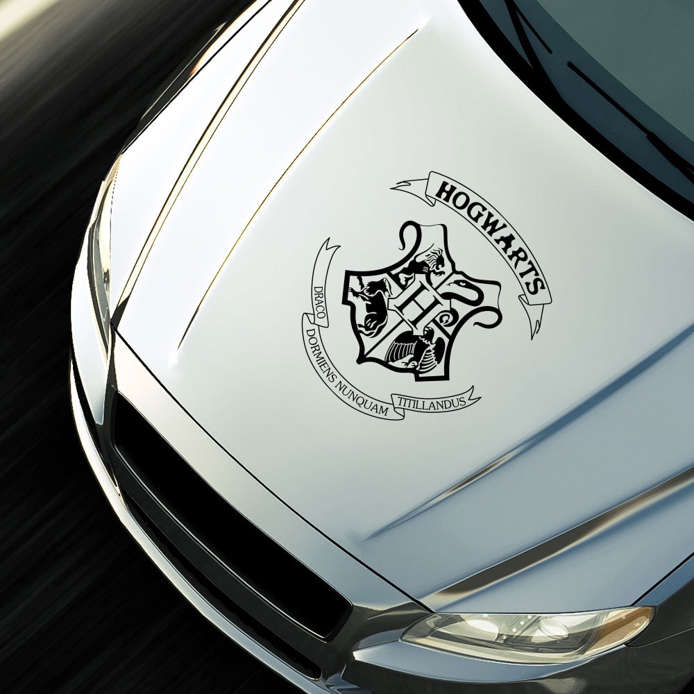 Hogwarts Sign Car Creative Decoration Sticker Removable- Black 57*63cm Hogwarts Sign Car Creative Decoration Sticker Removable- Black 57*63cm